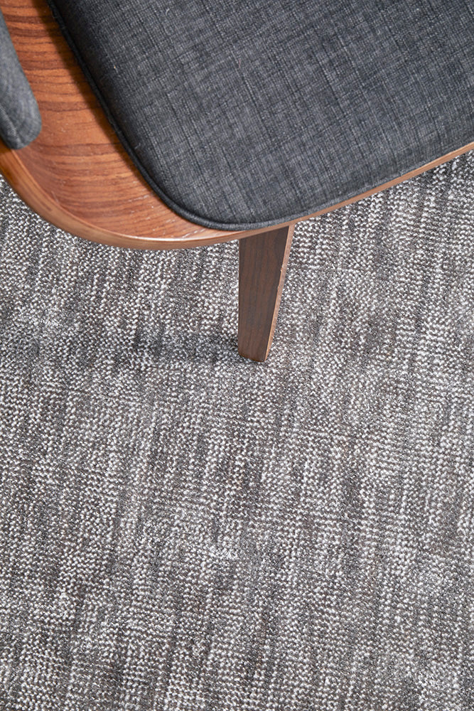 Obsidia Stone Grey Polyester Rug