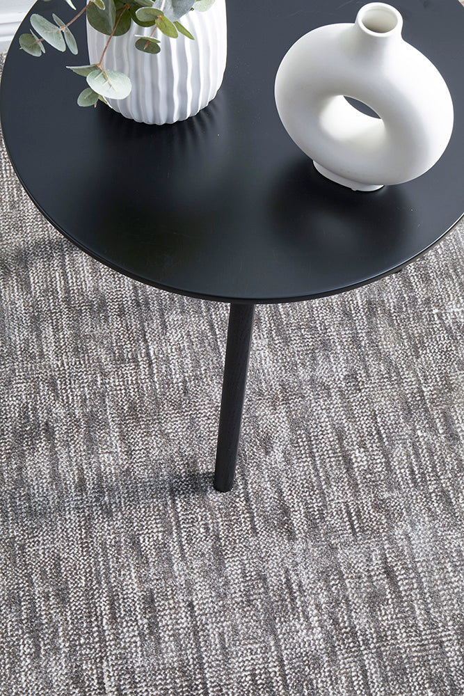 Obsidia Stone Grey Polyester Rug