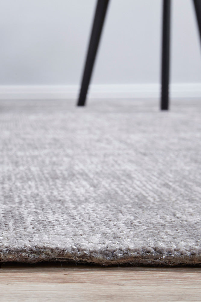 Obsidia Stone Grey Polyester Rug