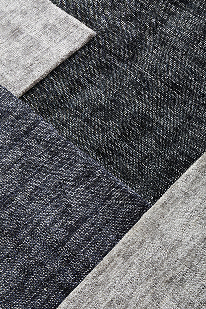 Obsidia Black Polyester Rug