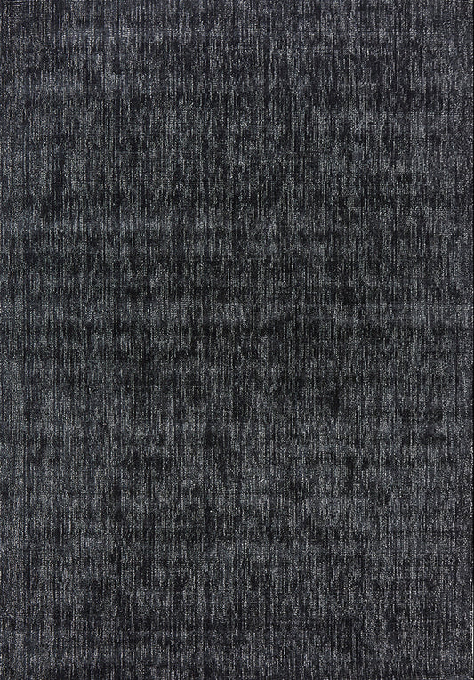 Obsidia Black Polyester Rug