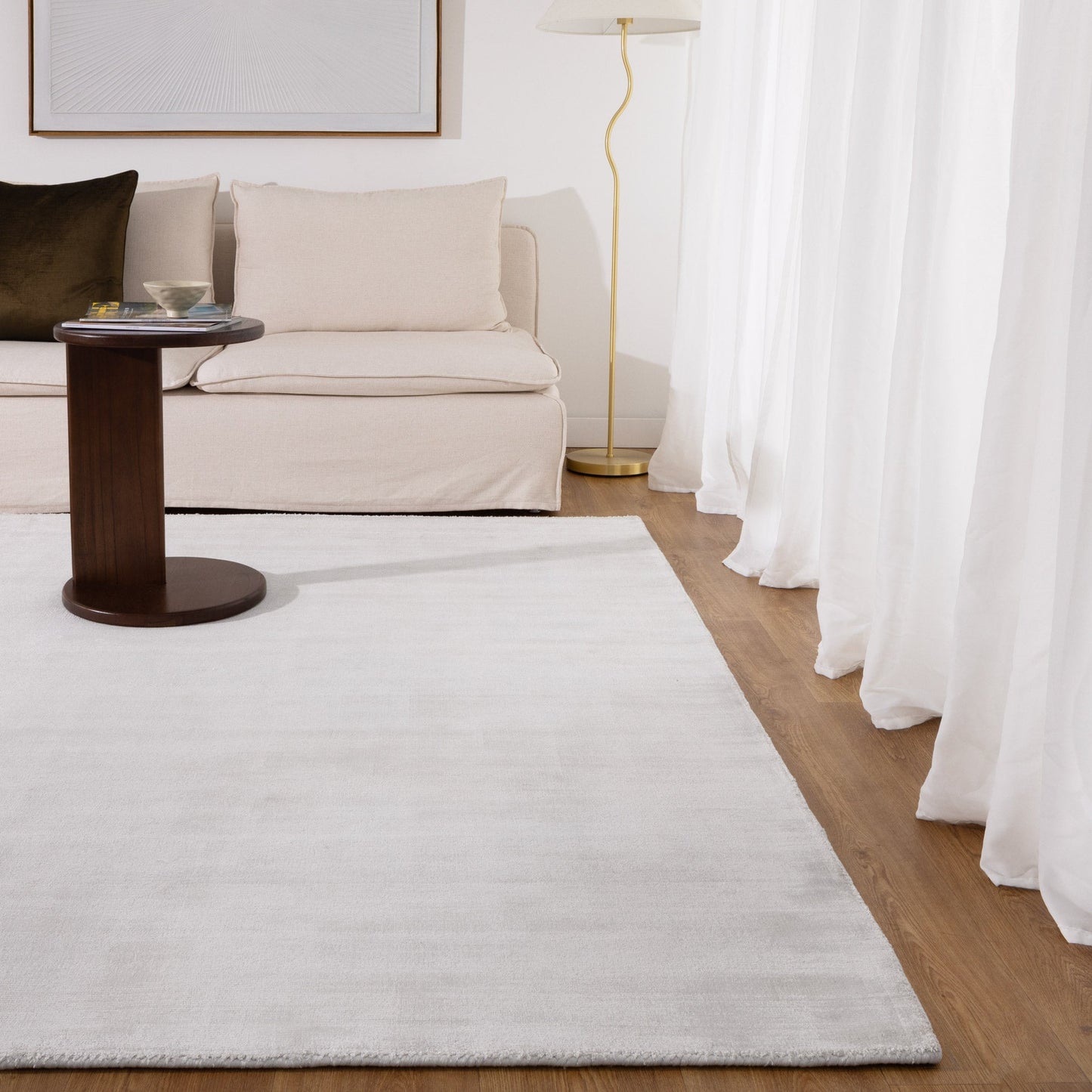 Rivareno Modern White Rug