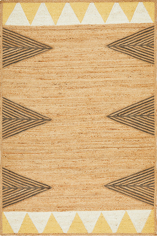 Riscala Yellow and Brown Jute Rug