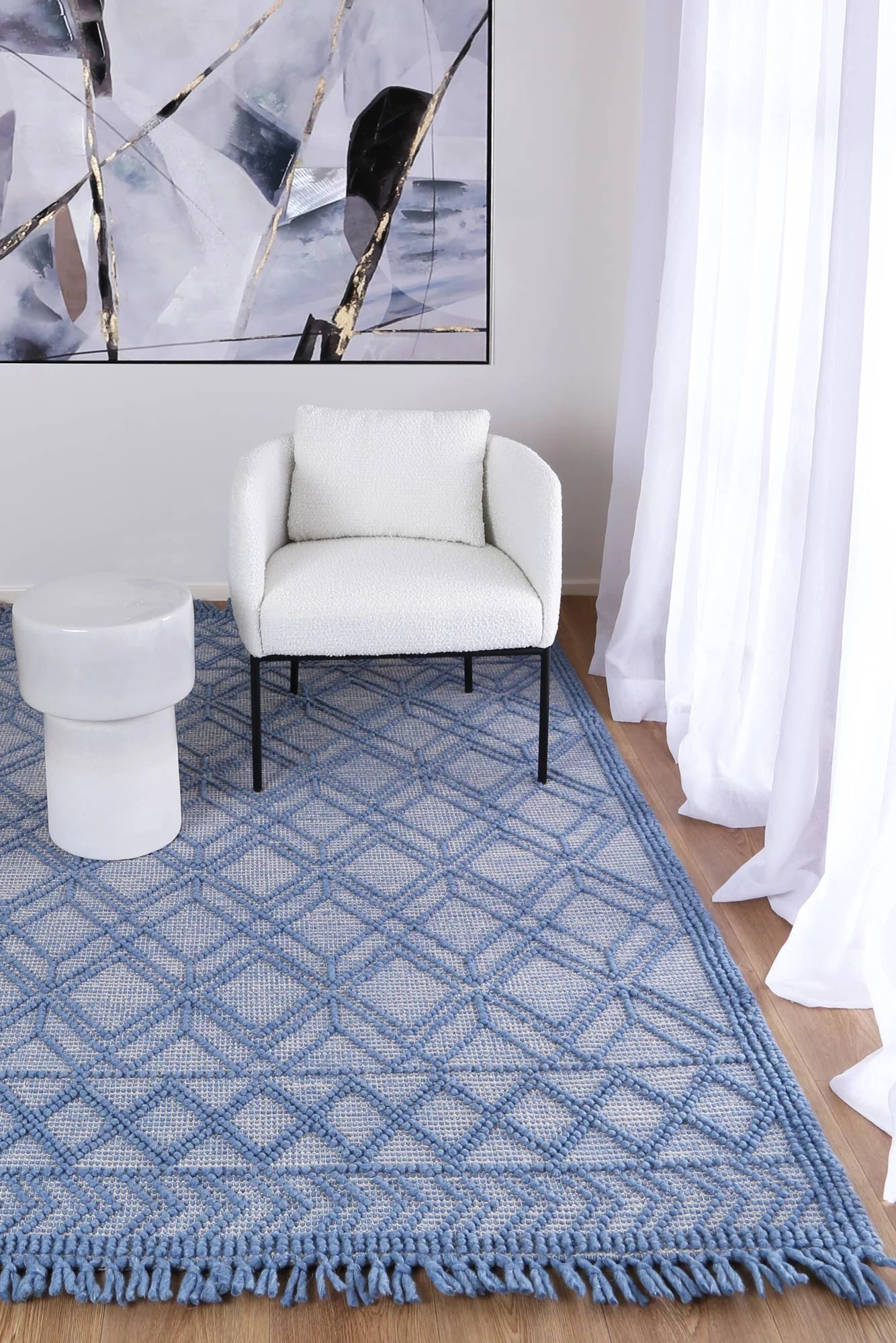 Avenza Blue Wool Rug