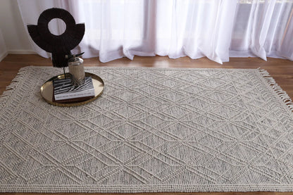 Pearl Ivory Black Wool Rug