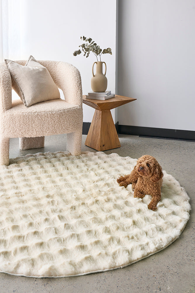 Perlana Natural Washable Round Rug