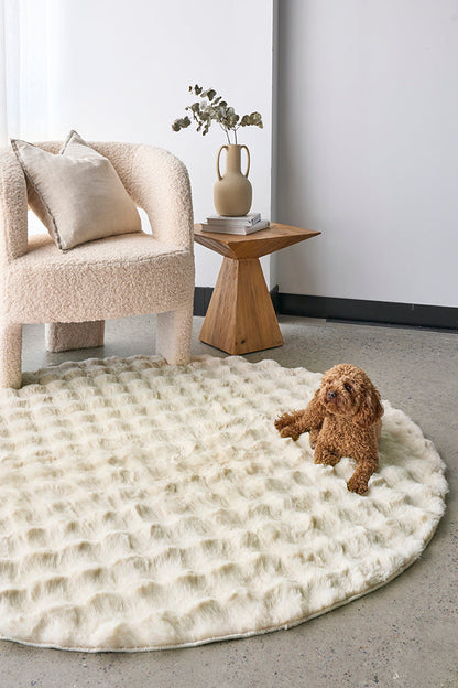 Perlana Natural Washable Round Rug