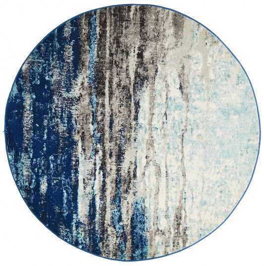Pietra Cobalt Blue Round Rug