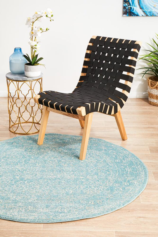 Pietra Denim Blue Round Rug