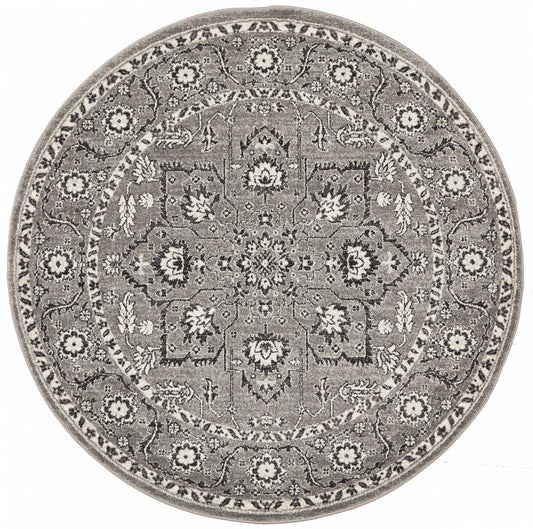 Pietra Stone Grey Round Rug