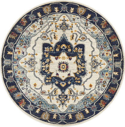 Ravella 201 Blue Polypropylene Round Rug