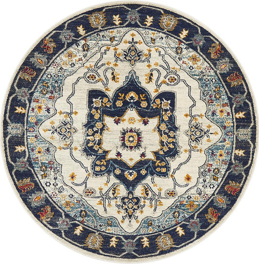 Ravella 201 Blue Polypropylene Round Rug