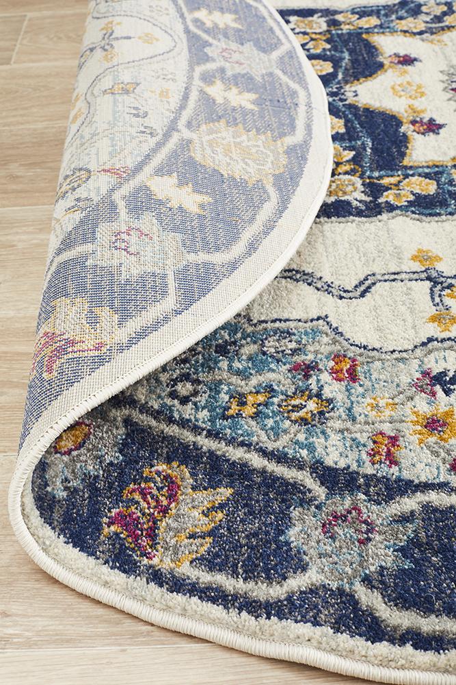 Ravella 201 Blue Polypropylene Round Rug