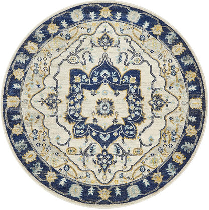 Ravella 201 Navy Polypropylene Round Rug