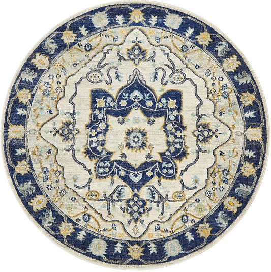 Ravella 201 Navy Polypropylene Round Rug
