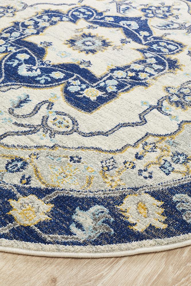 Ravella 201 Navy Polypropylene Round Rug