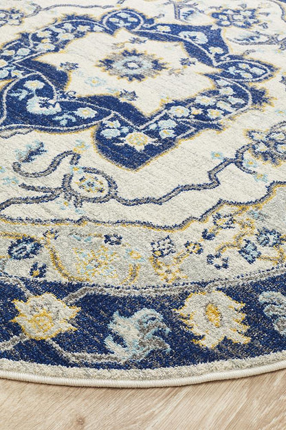 Ravella 201 Navy Polypropylene Round Rug