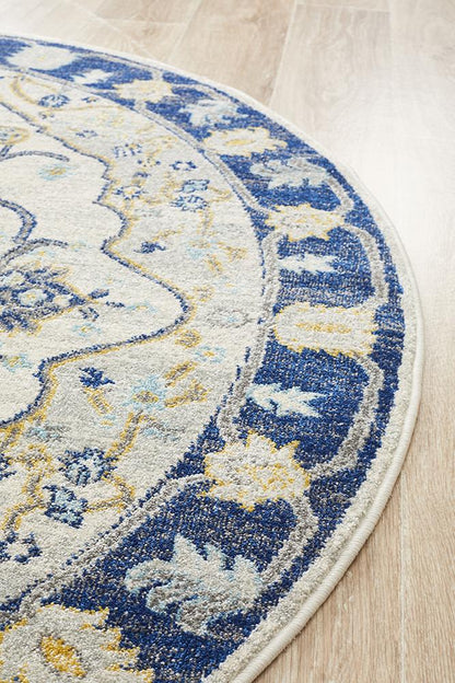 Ravella 201 Navy Polypropylene Round Rug
