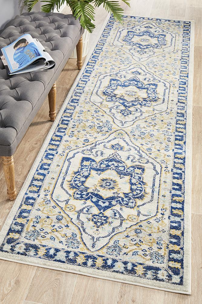 Ravella 201 Navy Polypropylene Runner Rug