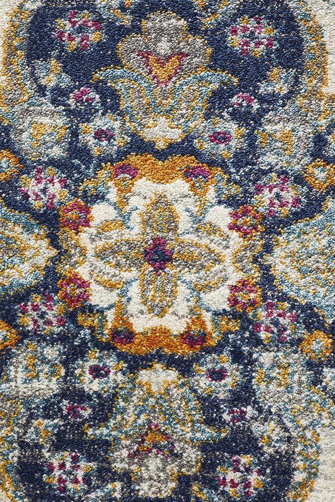 Ravella 202 Blue Polypropylene Round Rug