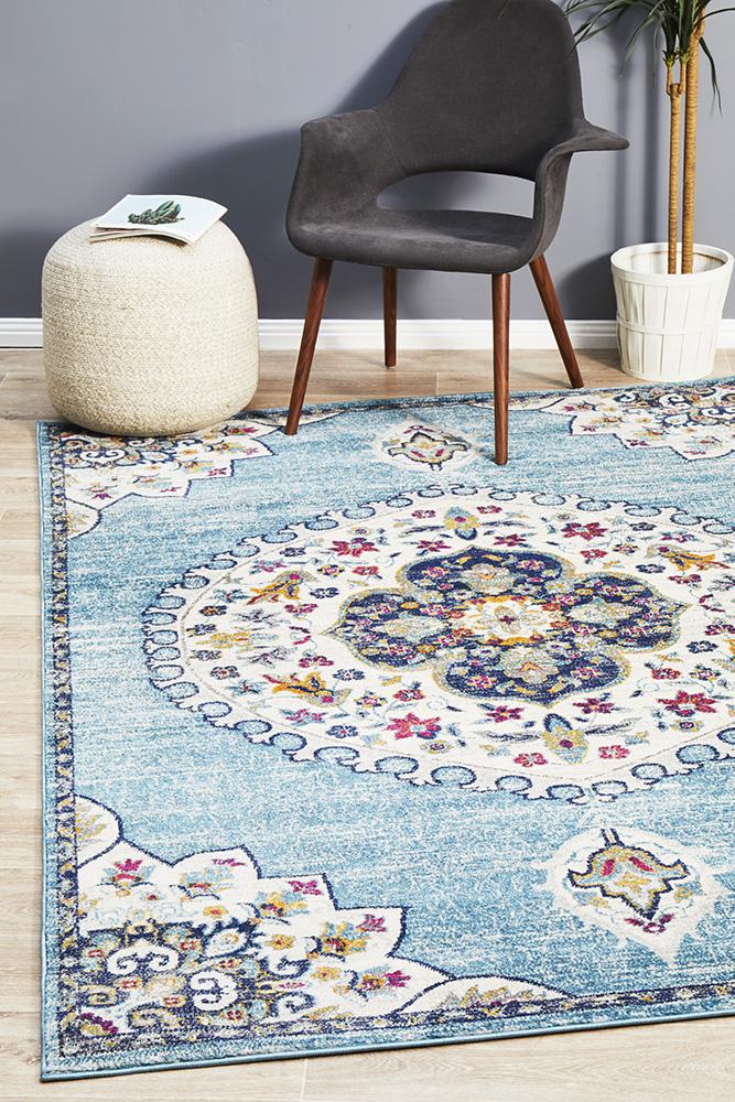 Ravella 202 Blue Polypropylene Rug
