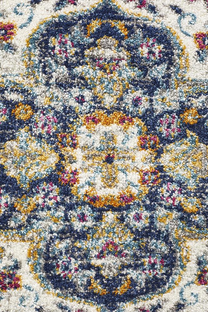 Ravella 202 Blue Polypropylene Runner Rug