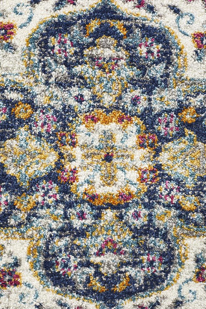 Ravella 202 Blue Polypropylene Runner Rug