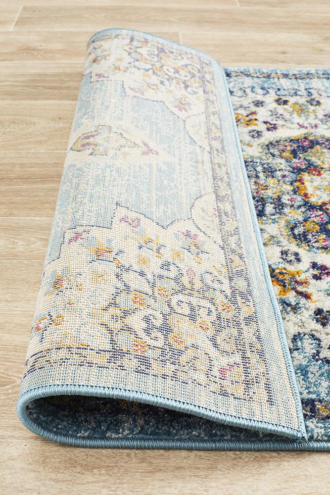 Ravella 202 Blue Polypropylene Runner Rug