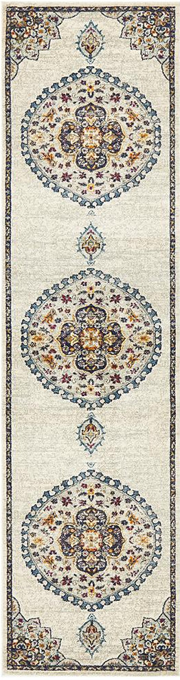 Ravella 202 White Polypropylene Runner Rug