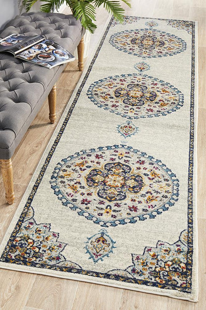 Ravella 202 White Polypropylene Runner Rug