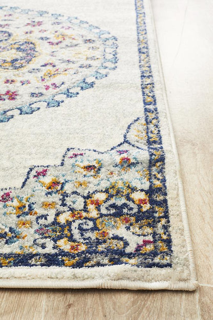 Ravella 202 White Polypropylene Runner Rug