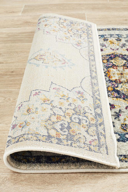Ravella 202 White Polypropylene Runner Rug