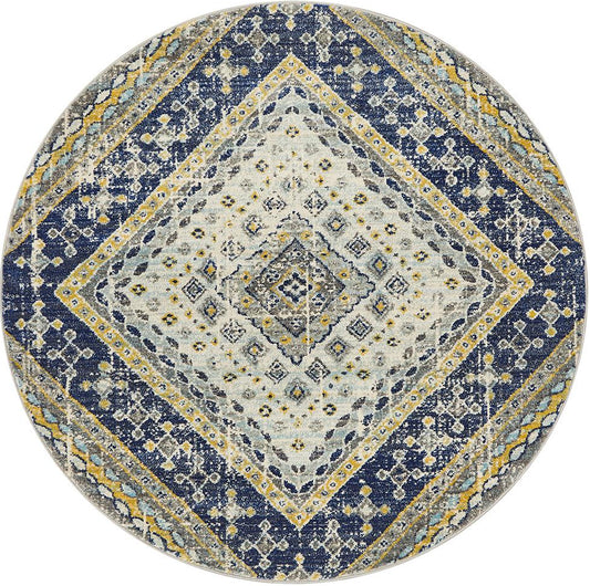 Ravella 203 Navy Polypropylene Round Rug