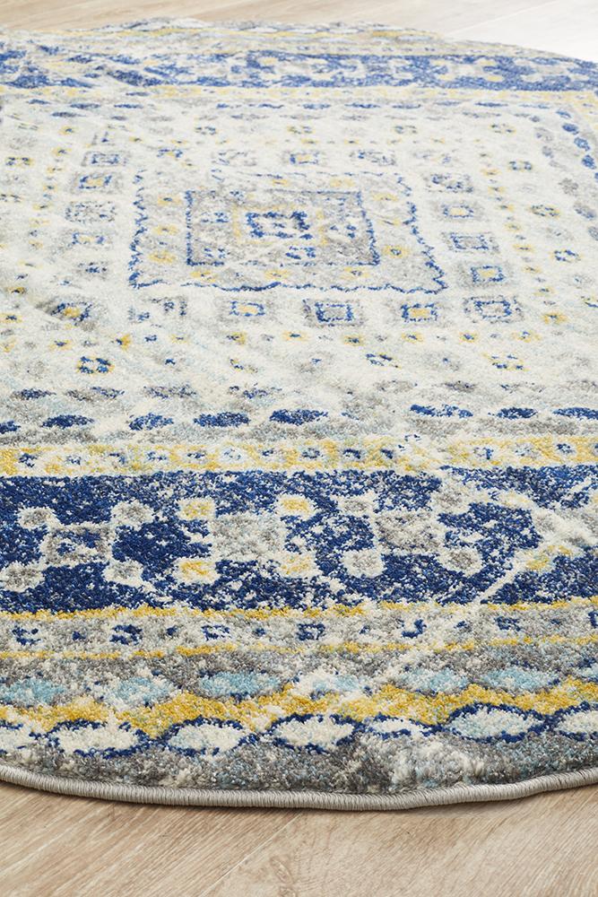 Ravella 203 Navy Polypropylene Round Rug