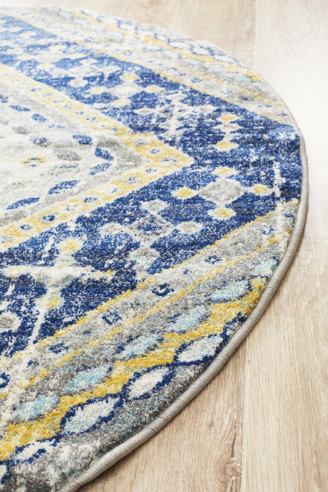Ravella 203 Navy Polypropylene Round Rug