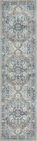 Ravella Blue & White Runner Rug