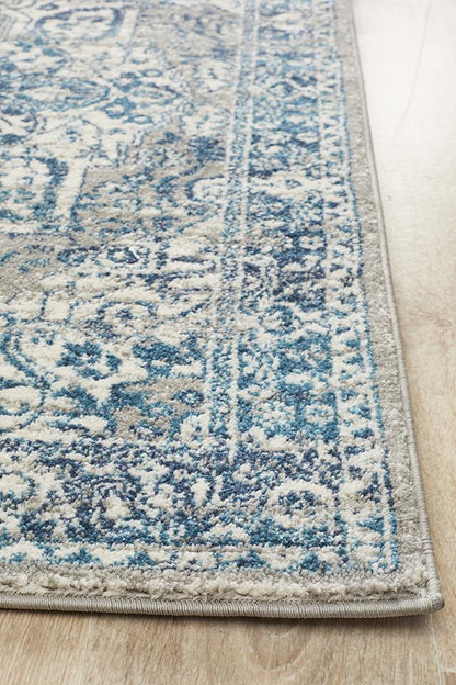 Ravella 207 Blue Polypropylene Runner Rug