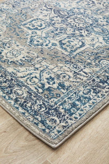 Ravella 207 Blue Polypropylene Runner Rug