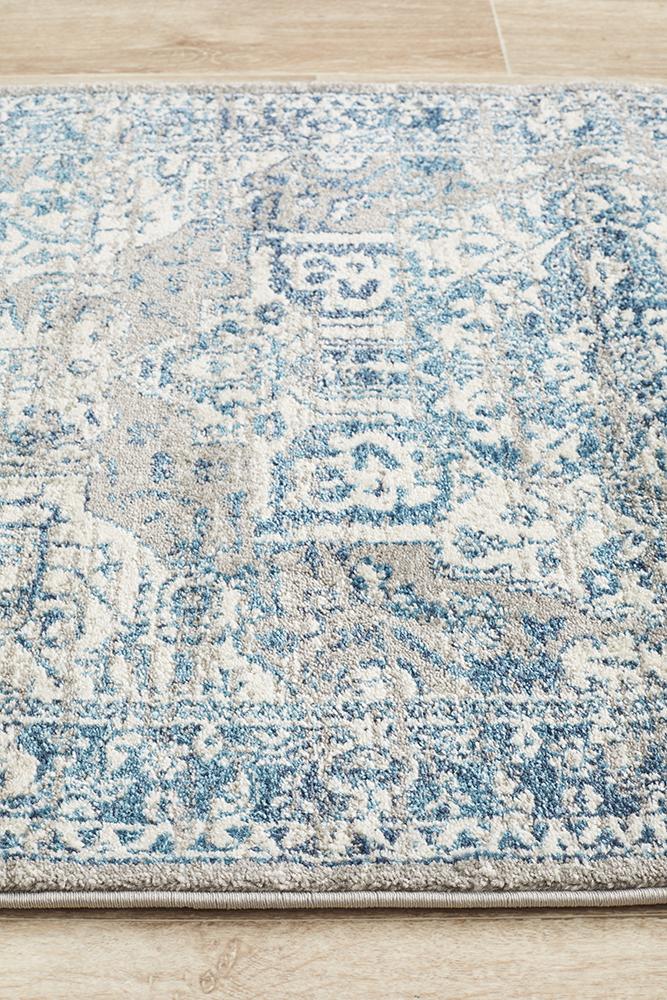 Ravella 207 Blue Polypropylene Runner Rug