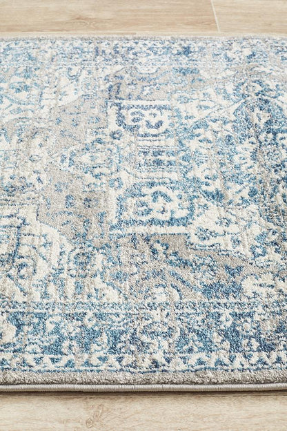 Ravella 207 Blue Polypropylene Runner Rug