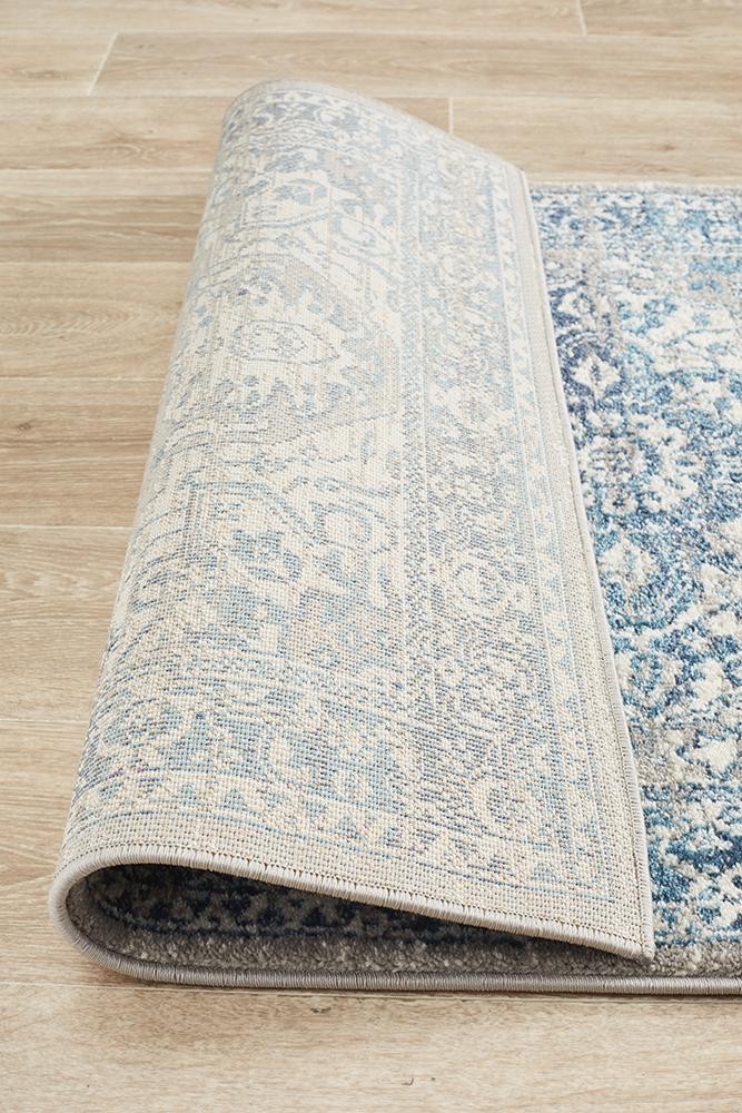 Ravella 207 Blue Polypropylene Runner Rug