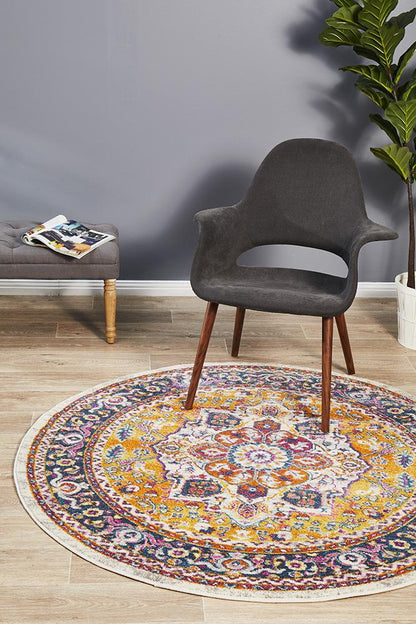 Ravella 207 Multi Polypropylene Round Rug