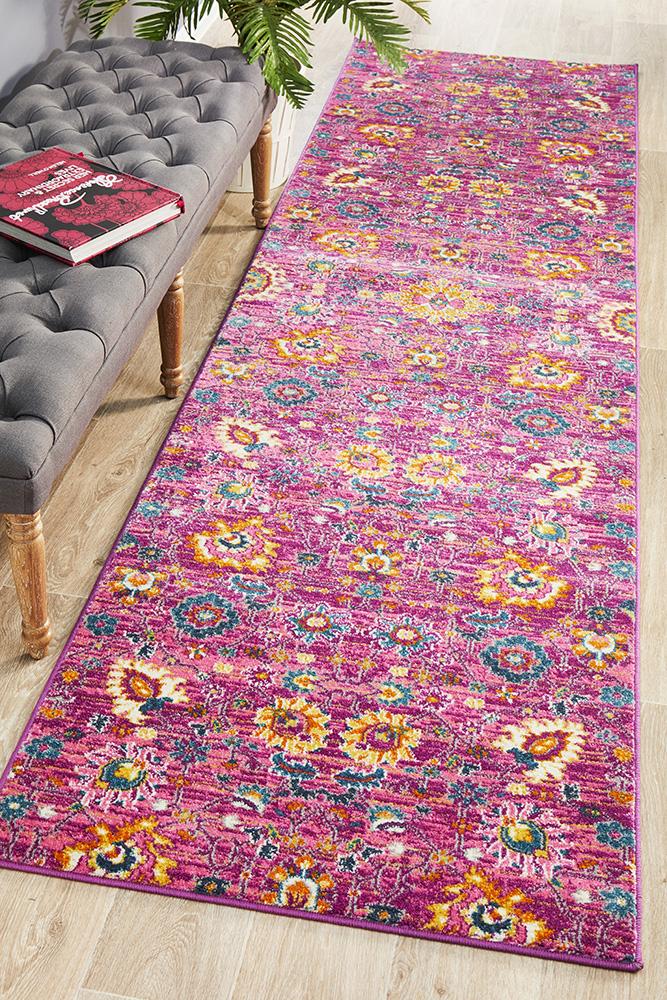 Ravella 210 Fuchsia Purple Polypropylene Runner Rug