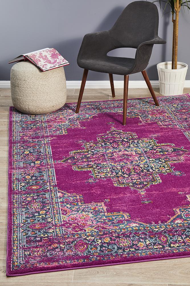 Ravella 211 Fuchsia Purple Polypropylene Rug
