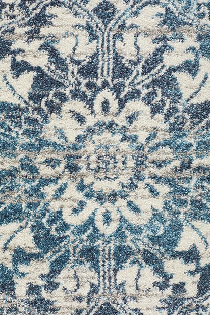 Ravella Blue Polypropylene Round Rug
