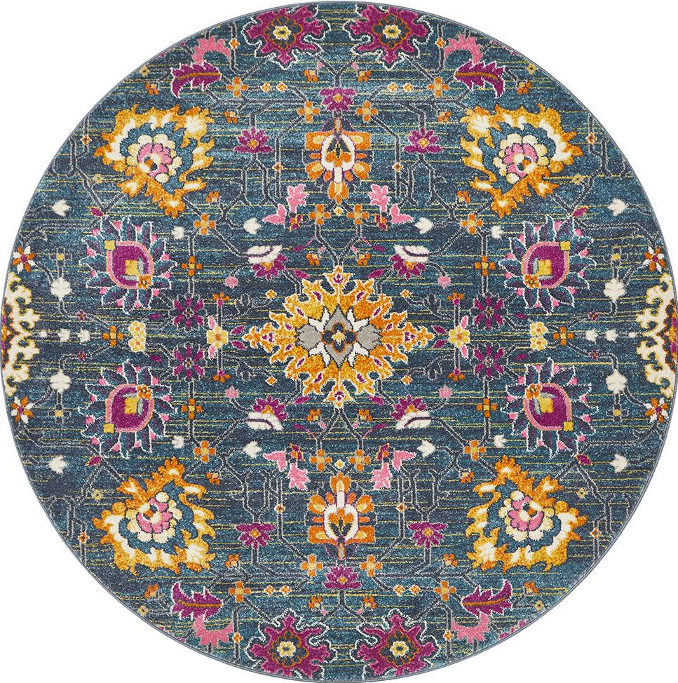 Ravella Blue Polypropylene Rug