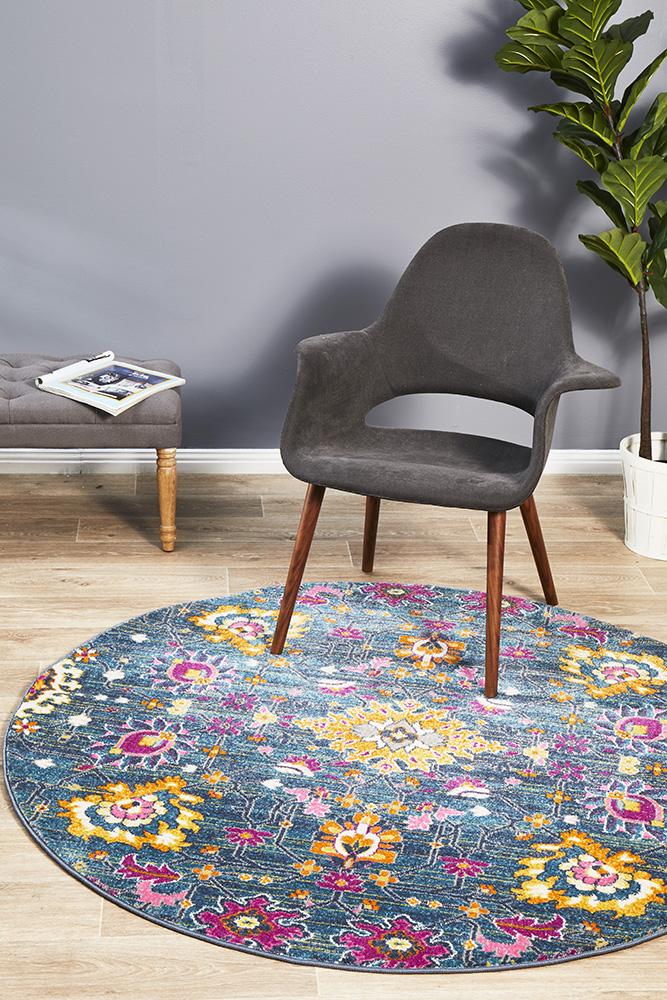 Ravella Blue Polypropylene Rug