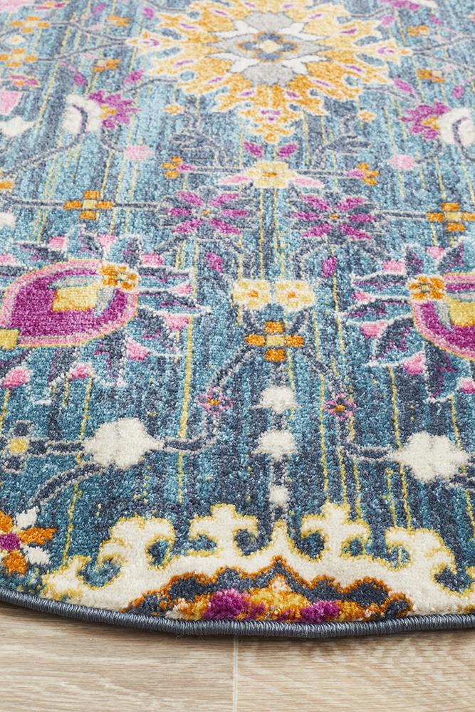 Ravella Blue Polypropylene Rug