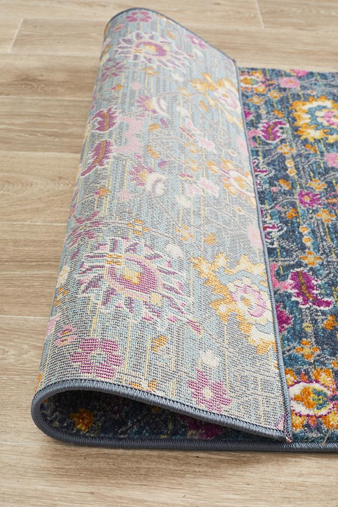 Ravella Blue Polypropylene Runner Rug