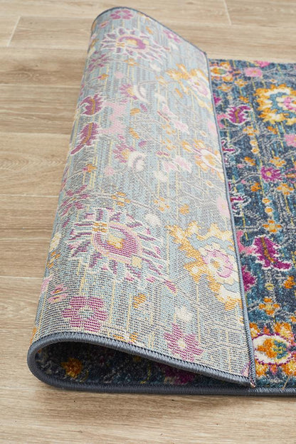 Ravella Blue Polypropylene Runner Rug